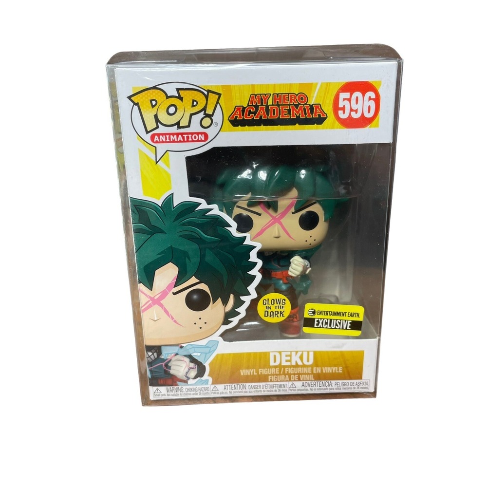 Funko‎ Pops! Deku Full Cowl Glow EE Exclusive Gitd #596 + Pop Protector